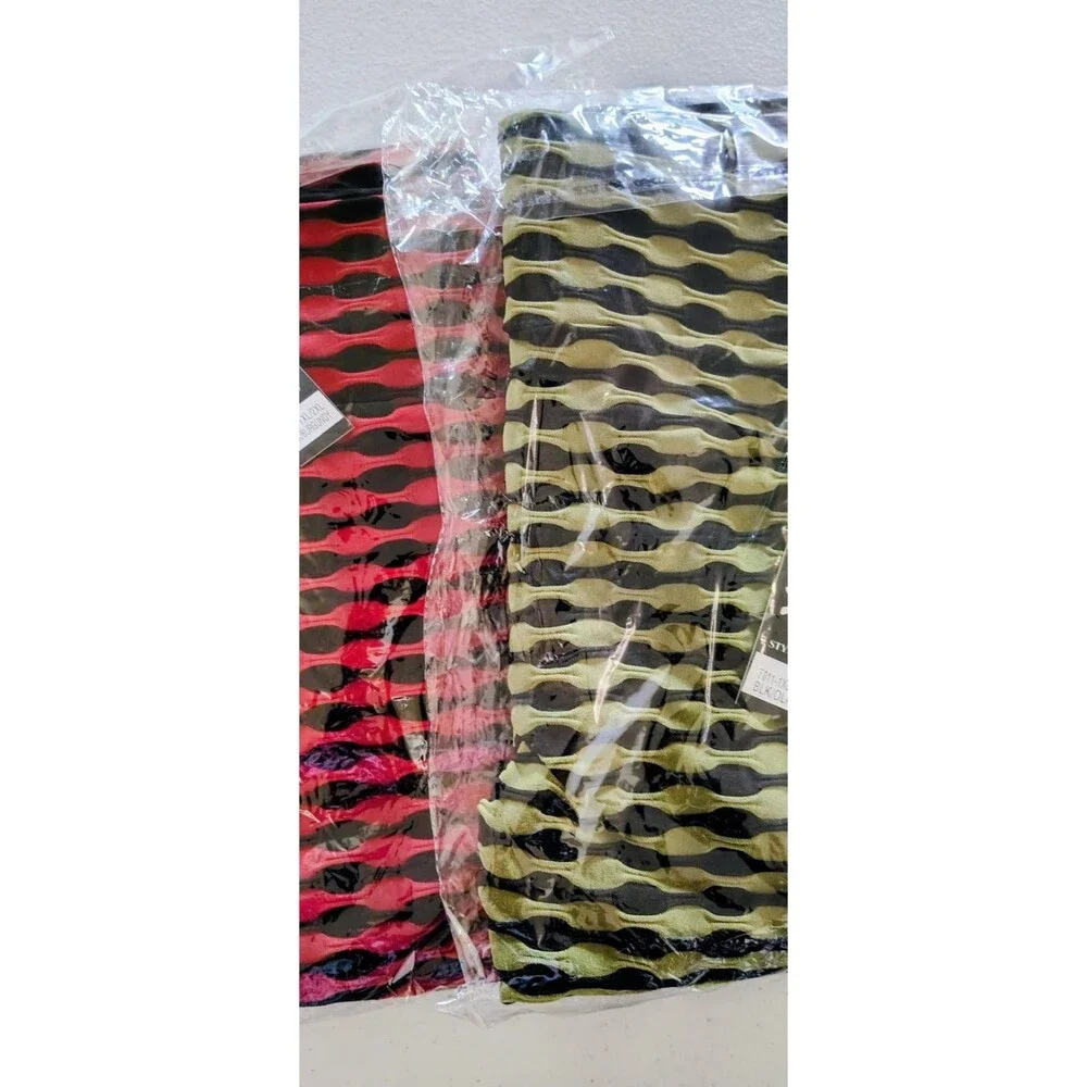 New Mix Women’s Plus 1XL/2XL Black/Olive Striped Ankle‎ Leggings